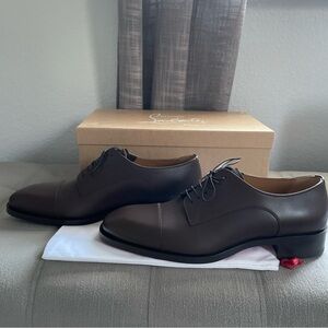 Christian Louboutin Dark Brown Leather Oxfords